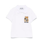 Moschino Kids Polo Bianca con Stampa Toy per Neonati