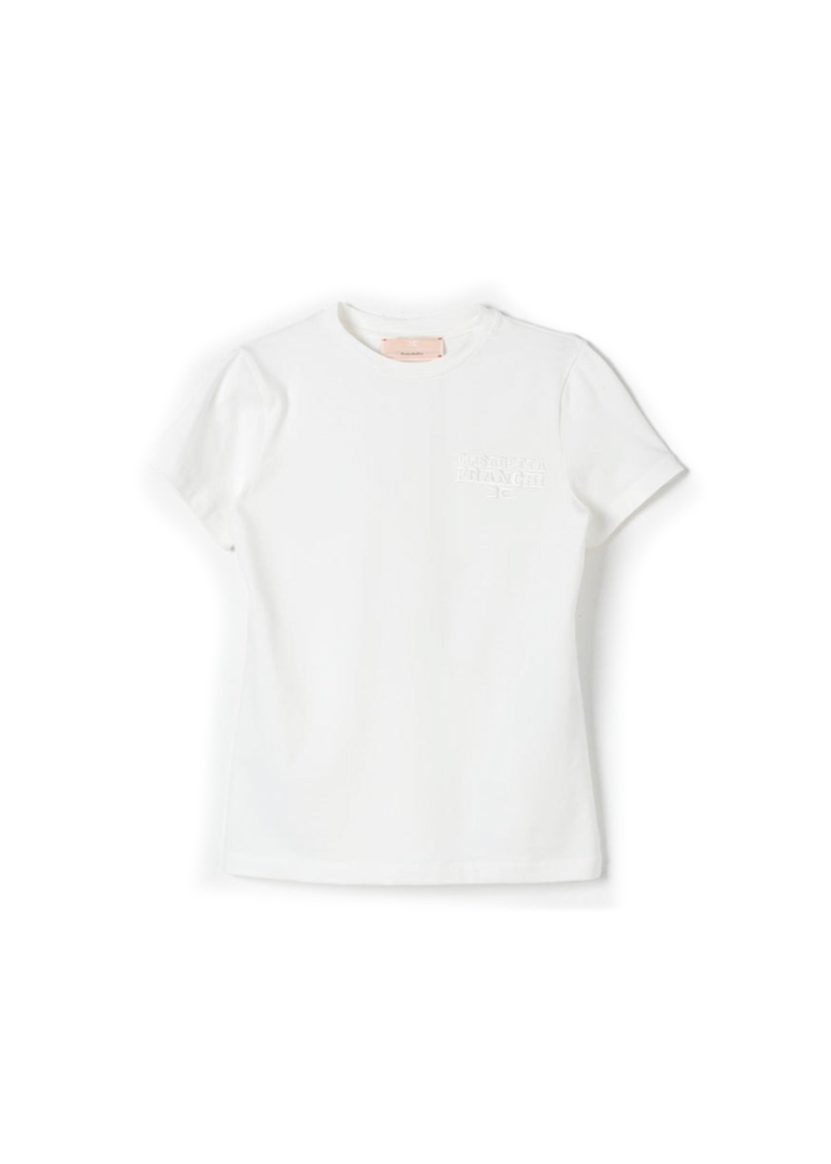 Elisabetta Franchi La Mia Bambina T-shirt Panna con Ricamo per Neonate