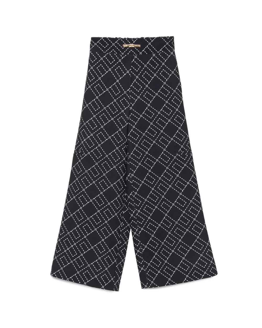 Elisabetta Franchi La Mia Bambina Pantaloni Neri con Logo Geometrico per Bambine