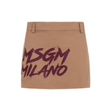 MSGM Kids Gonna Mini Cammello con Logo per Bambine