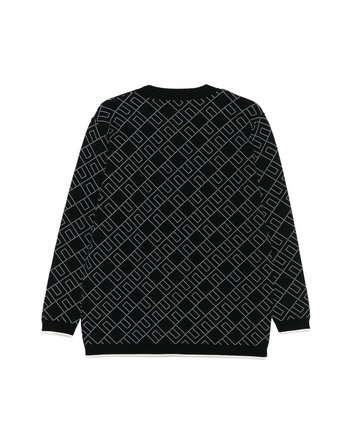 Elisabetta Franchi La Mia Bambina Cardigan Nero con Logo Geometrico per Bambine