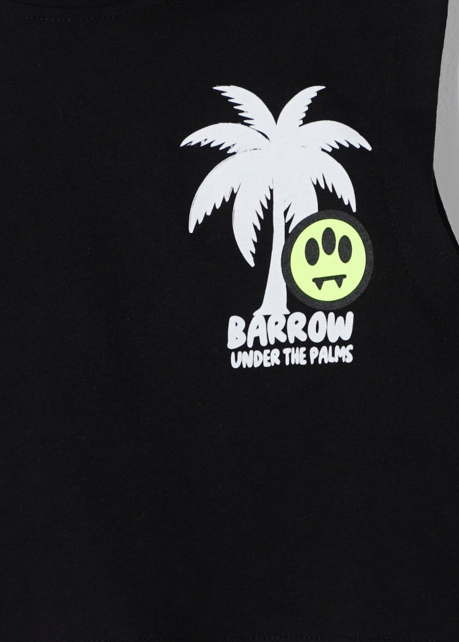 Barrow Kids Top Nero con Stampa con Logo
