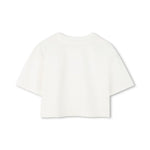 Michael Kors Kids T-shirt Crop Bianca con Logo per Bambine