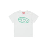 Diesel Kids T-shirt Bianca con Oval D per Neonati