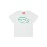 Diesel Kids T-shirt Bianca con Oval D per Neonati