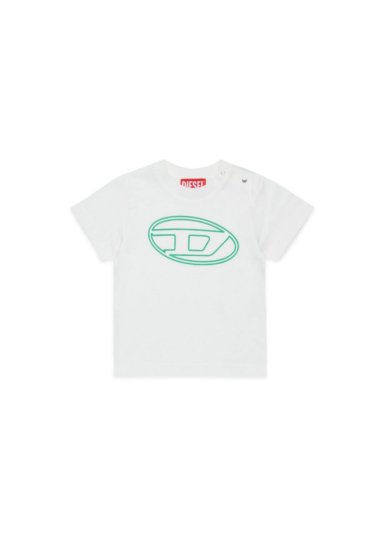 Diesel Kids T-shirt Bianca con Oval D per Neonati