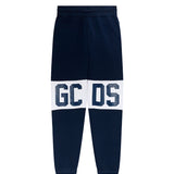 Gcds Kids Pantalone di Tuta Blu con Stampa "GCDS" Contrasto Unisex per Bambini