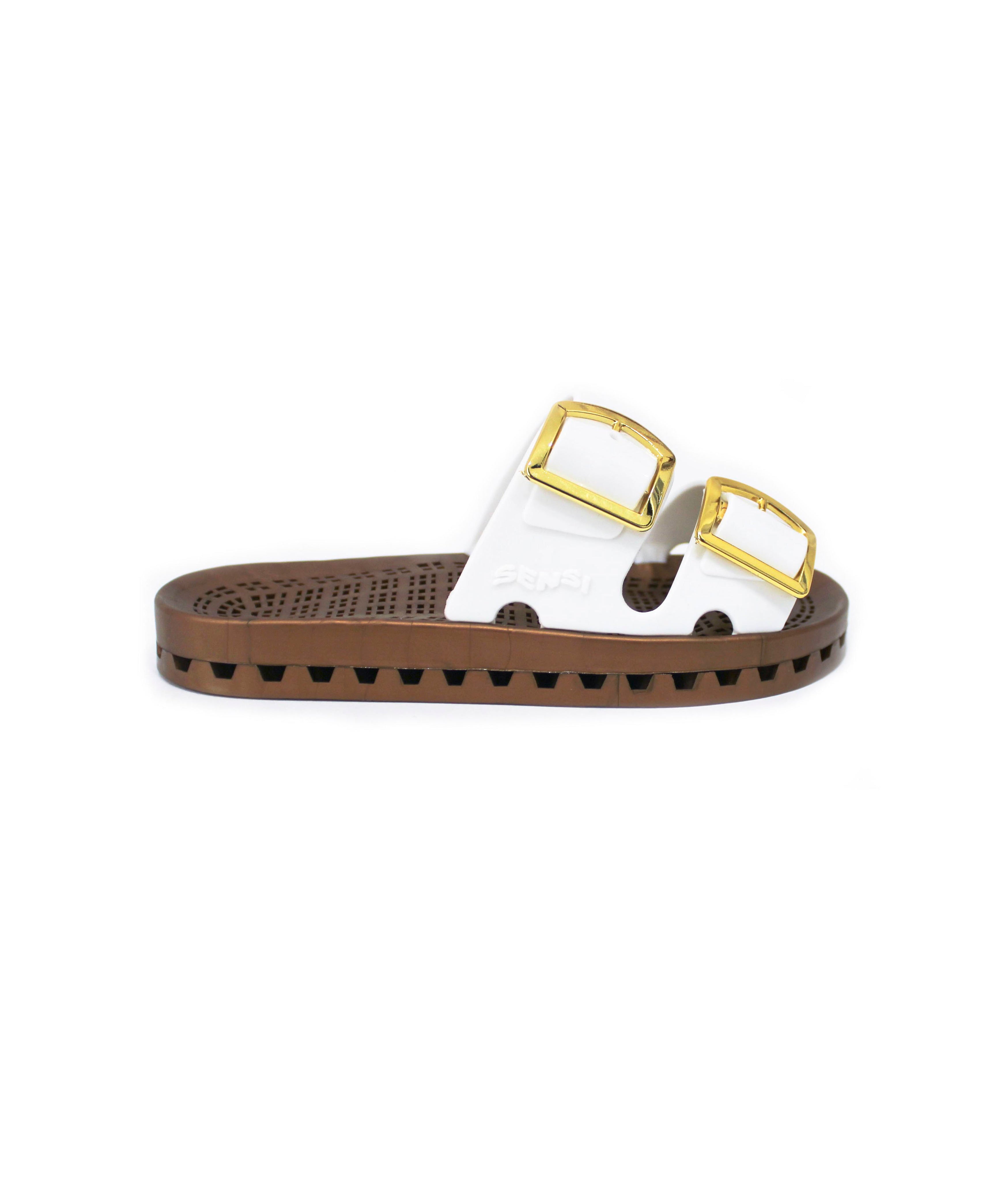 Sensi Kids Prestige Sandalo Bianco Doppia Fascia per Bambini (lato)