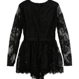 Pinko Kids Abito Nero con Ricami per Bambine