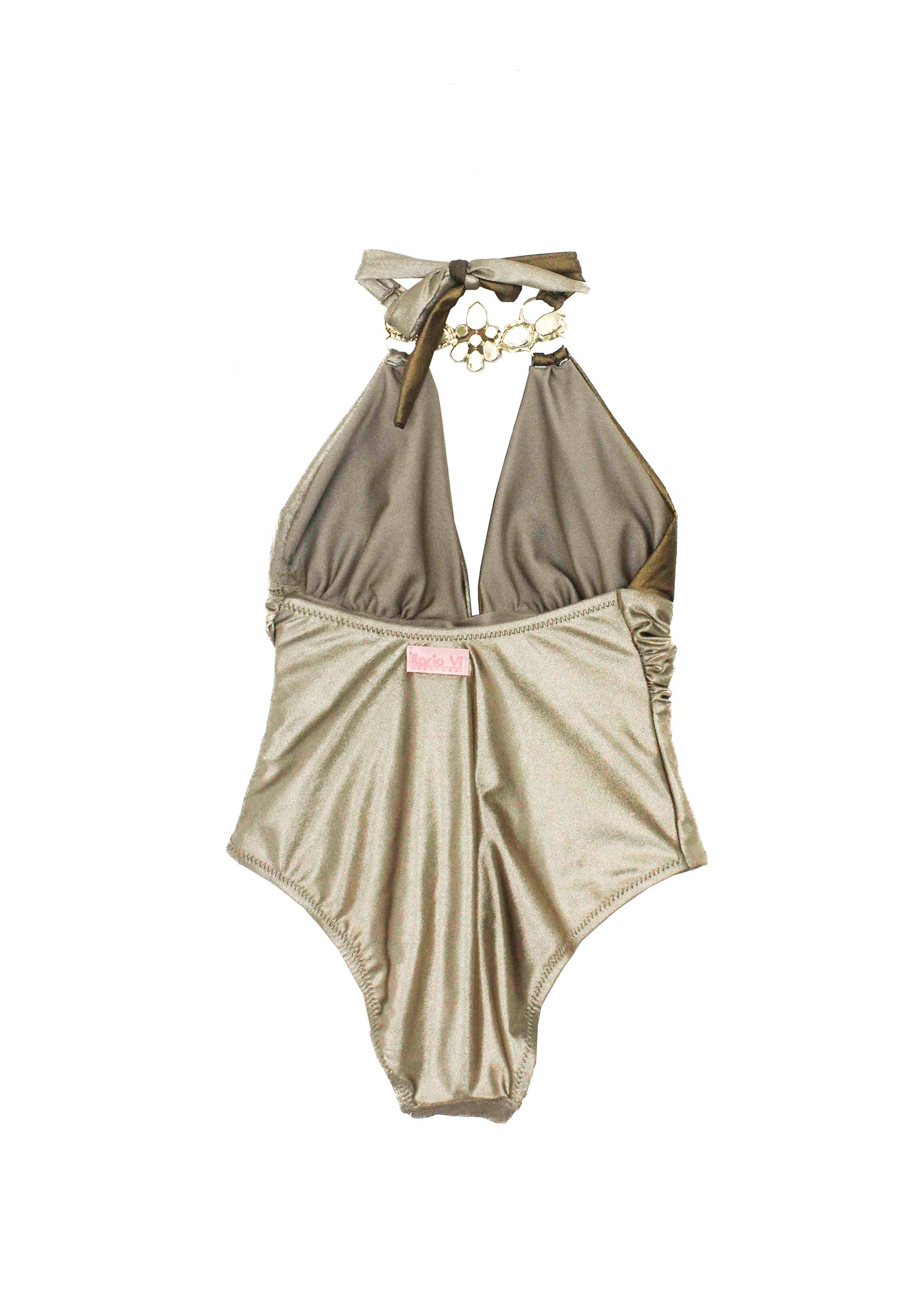 Ilaria Vitagliano Costume Monokini Bronzo/Oro per Bambine (retro)