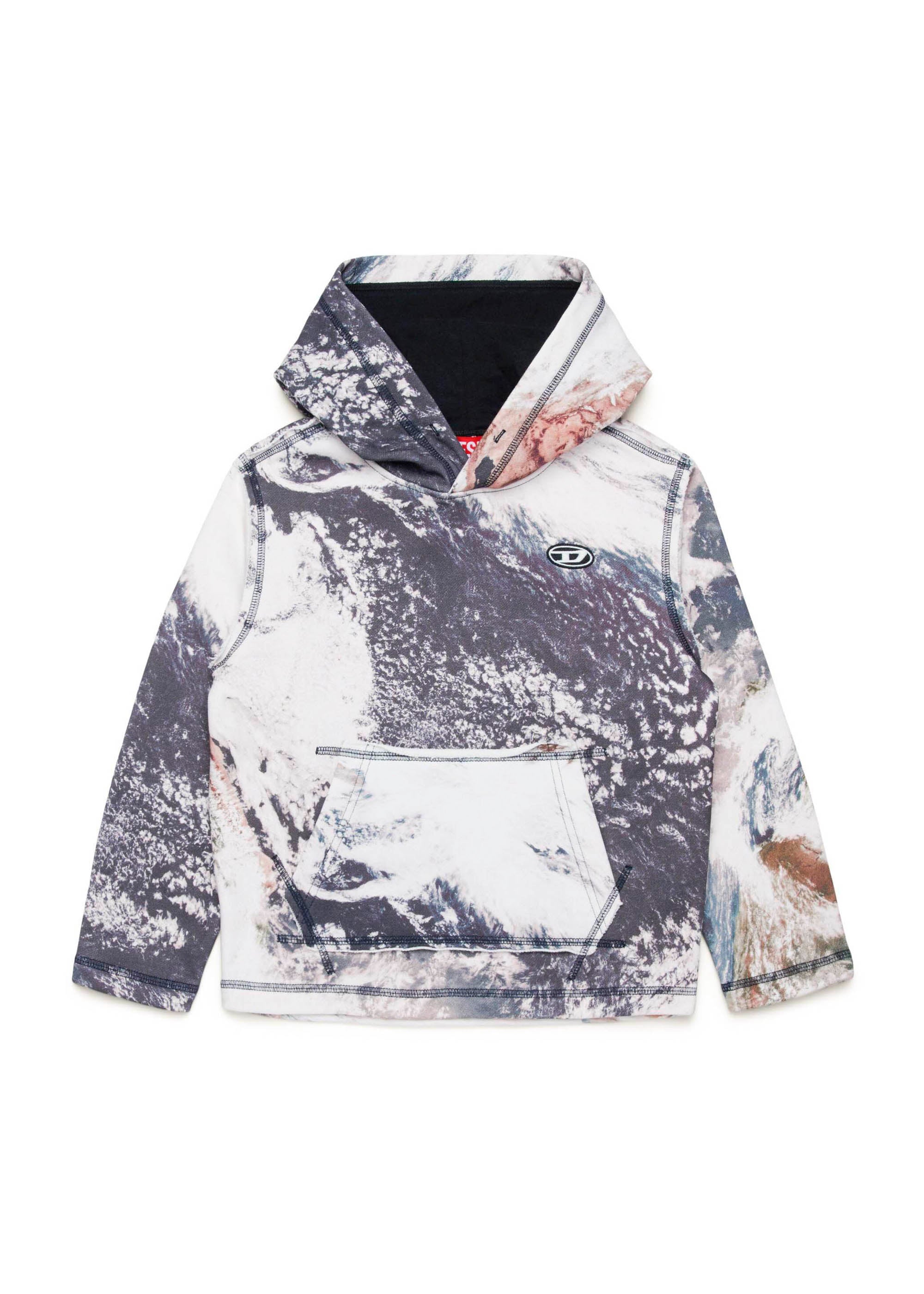 Diesel Kids Felpa con Cappuccio con Stampa per Bambini