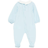 Moschino Kids Tutina Celeste con Stampa Teddy per Neonati