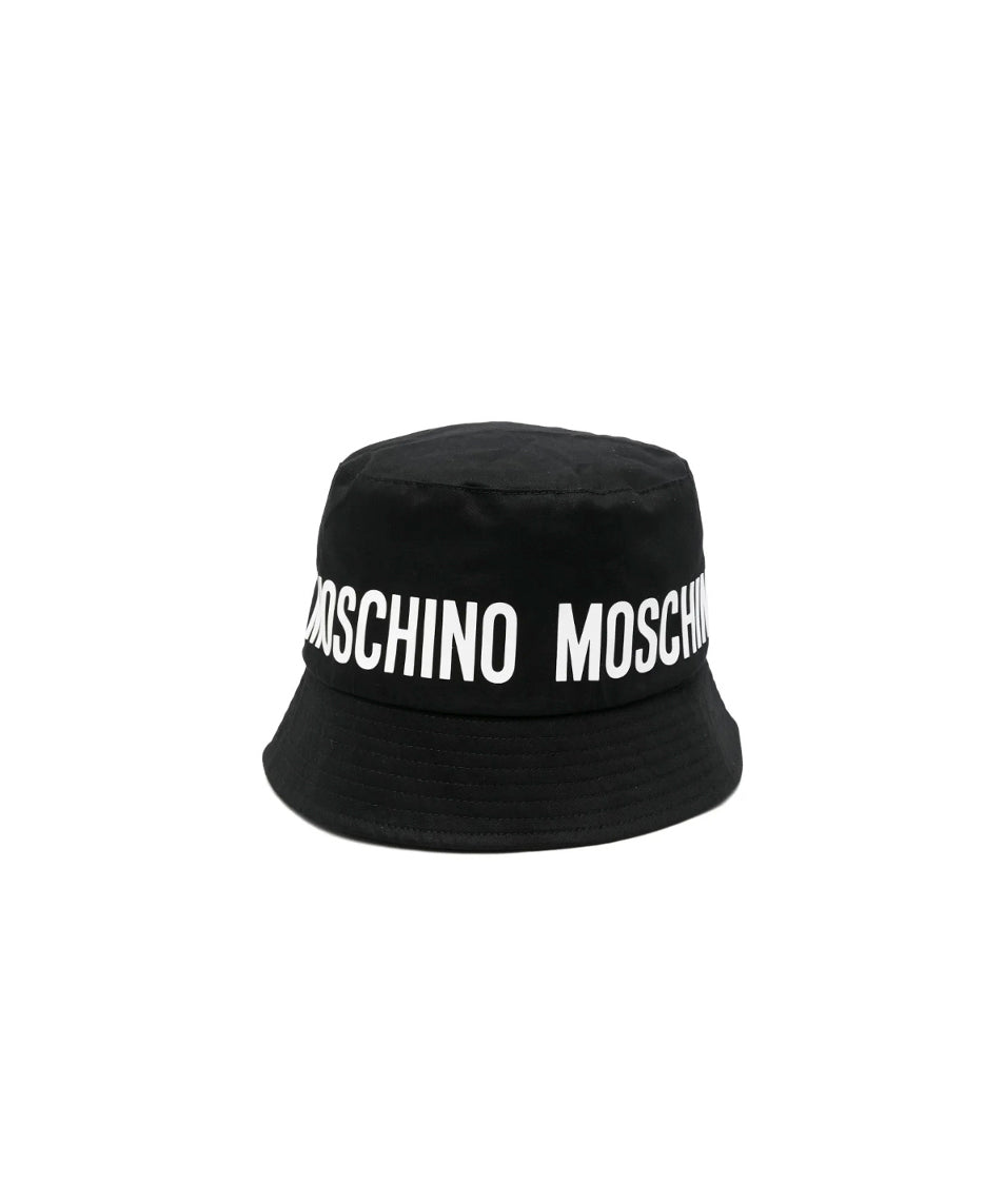 Moschino Kids Cappello Bucket Nero con Logo