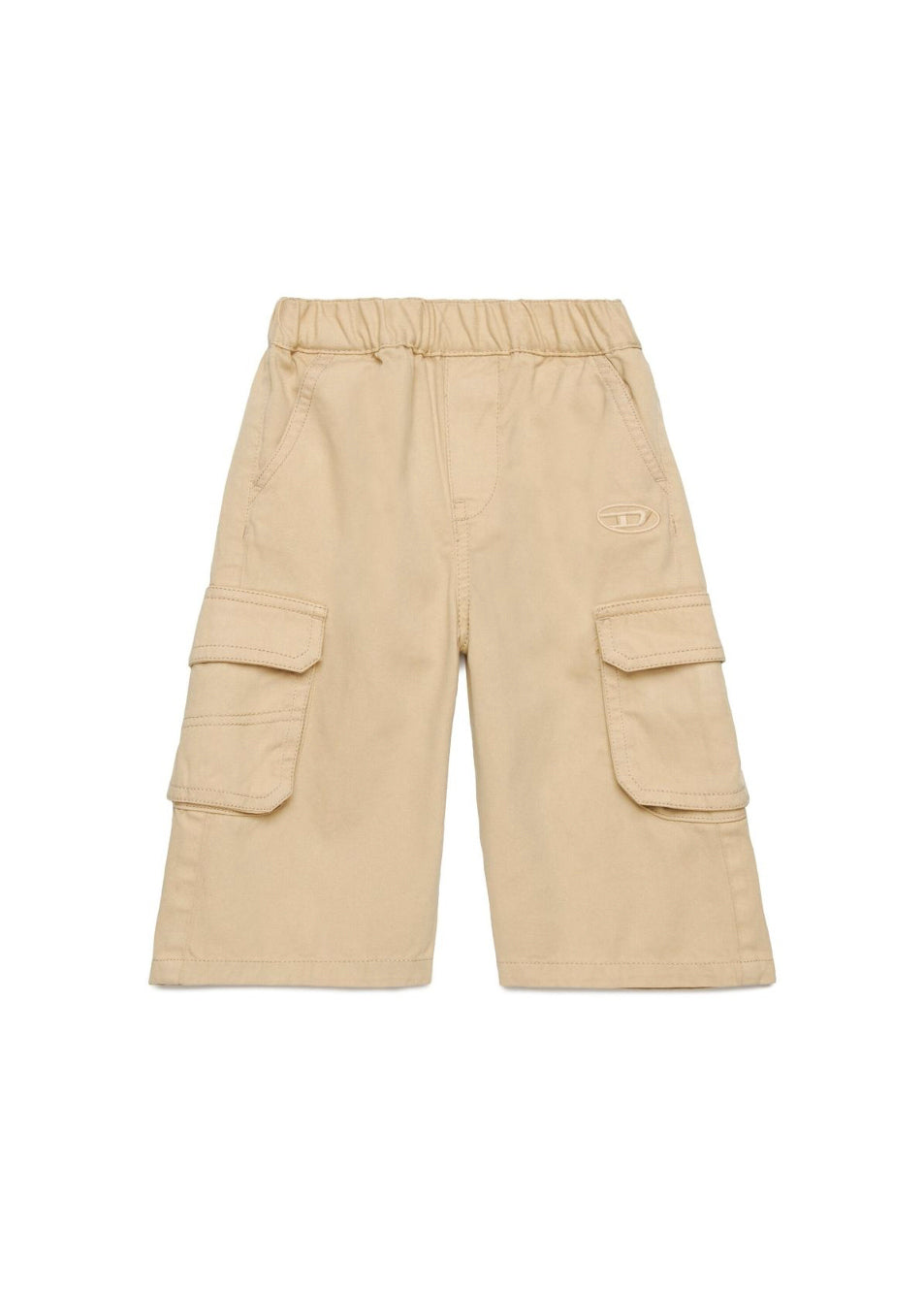 Diesel Kids Pantaloni Beige Cargo con Logo per Neonati