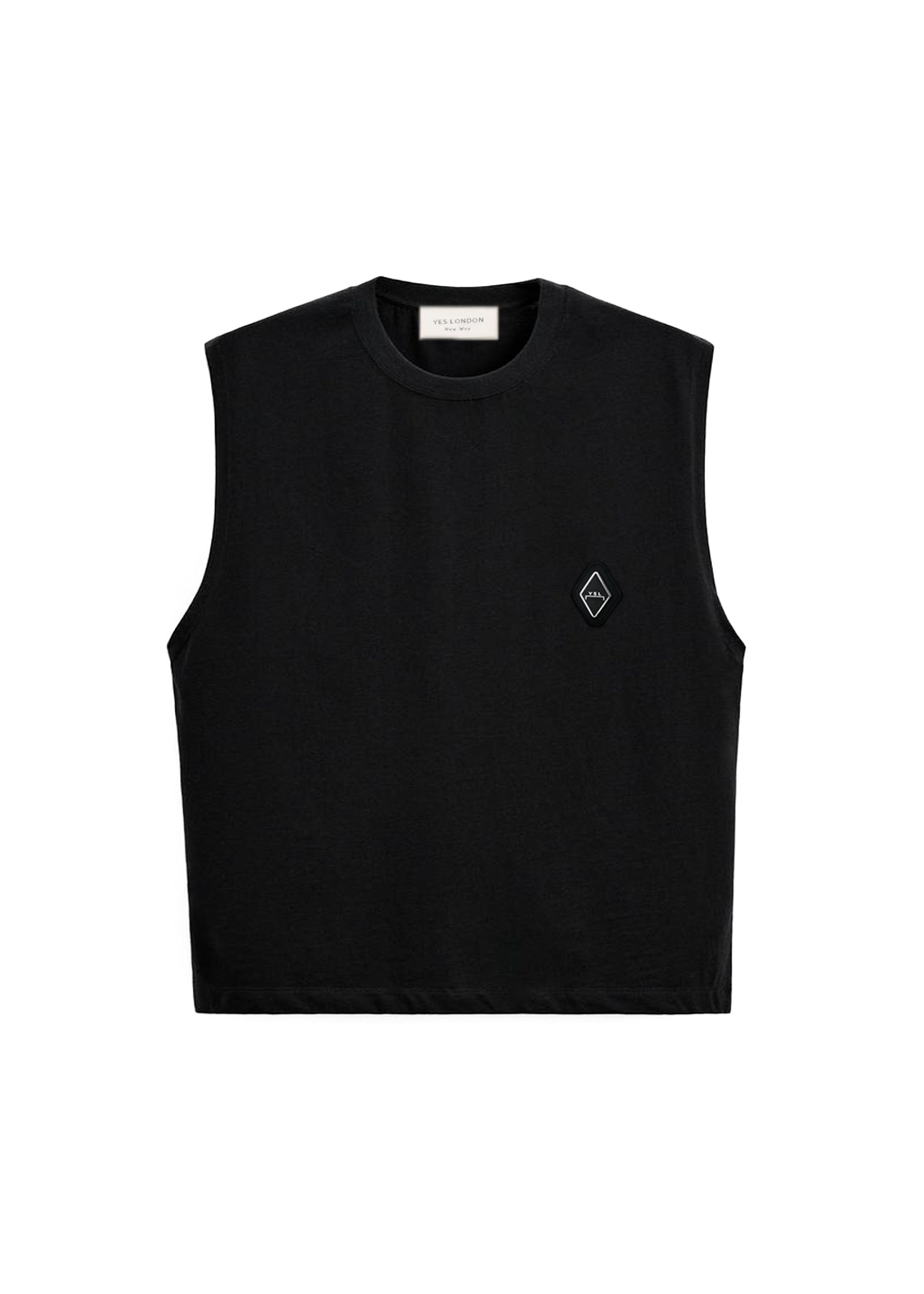 Yes London Canotta Nera con Logo per Bambini