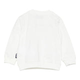 Moschino Kids Felpa Girocollo Panna con Patch per Neonati