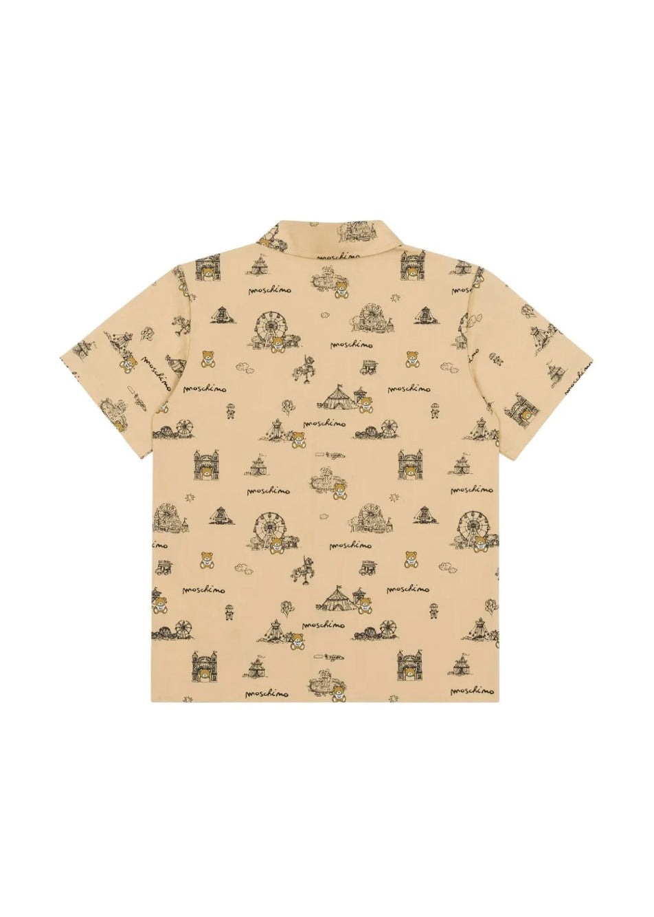 Moschino Kids Camicia Beige con Stampa per Bambini