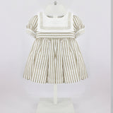 Deolinda Abito Beige a Righe per Neonate