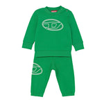 Diesel Kids Felpa con Pantaloni Verdi per Neonati