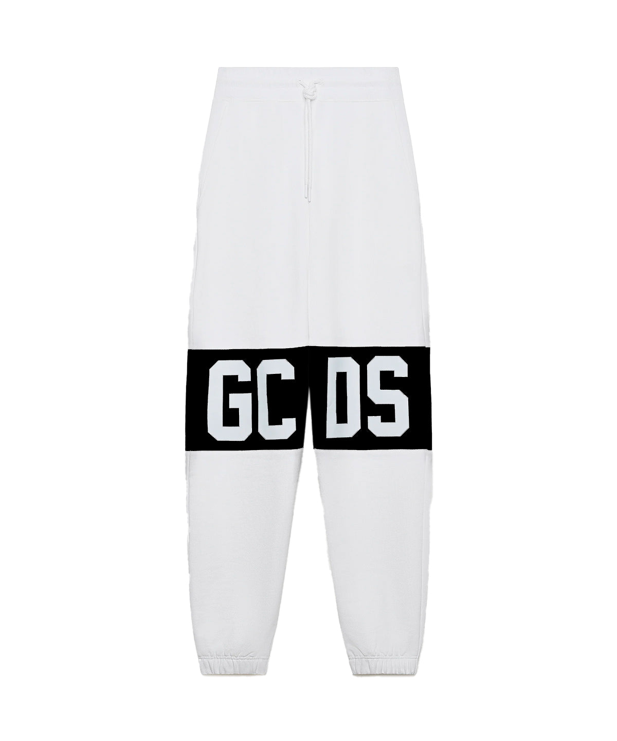 Gcds Kids Pantalone di Tuta Panna con Stampa "GCDS" a Contrasto Unisex per Bambini