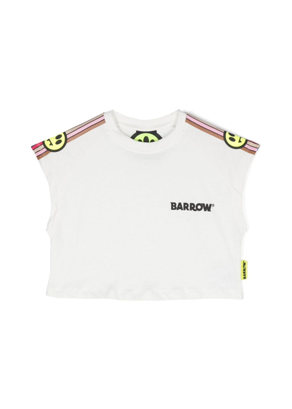 Barrow Kids Canotta Crop Bianca con Stampa per Bambine