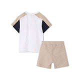 Boss Kids Logo T-shirt with Shorts Sand for Babies