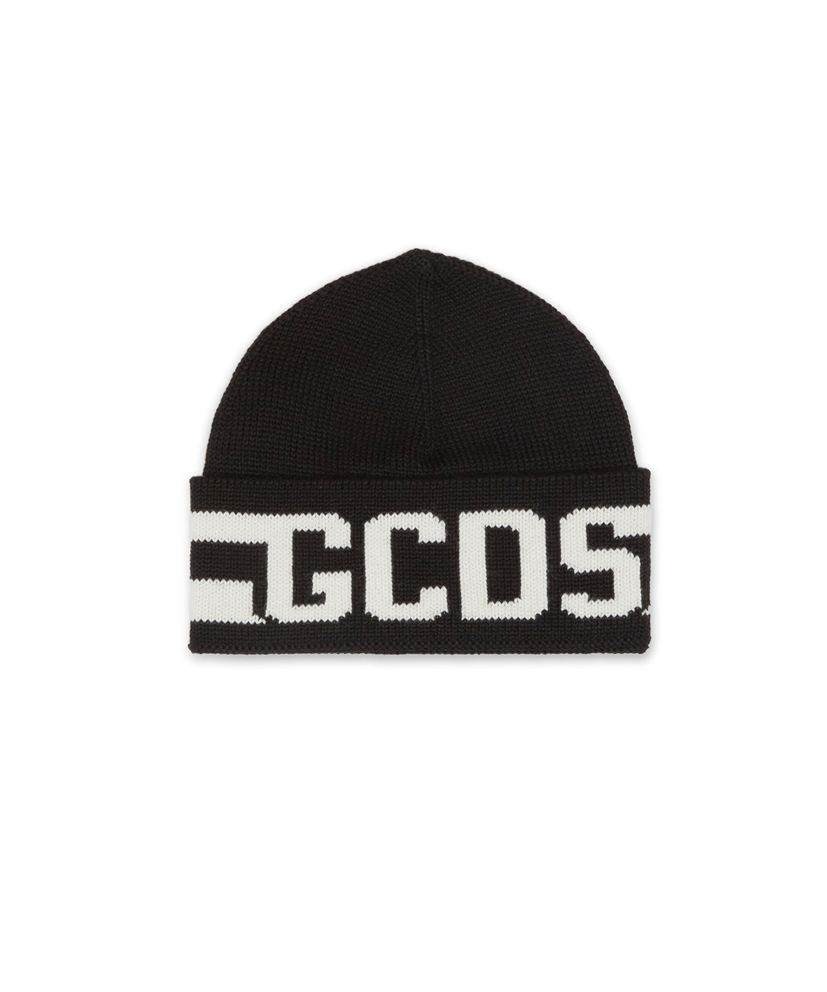 Gcds Kids Cappello Beanie Nero in Lana