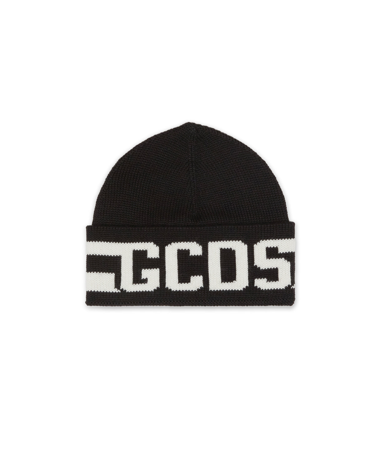 Gcds Kids Cappello Beanie Nero in Lana