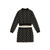 Twinset Kids Maglia e Gonna Jacquard con Oval T per Bambine