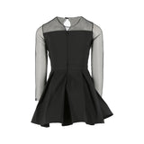 Elisabetta Franchi La Mia Bambina Abito Nero con Logo Geometrico per Bambine