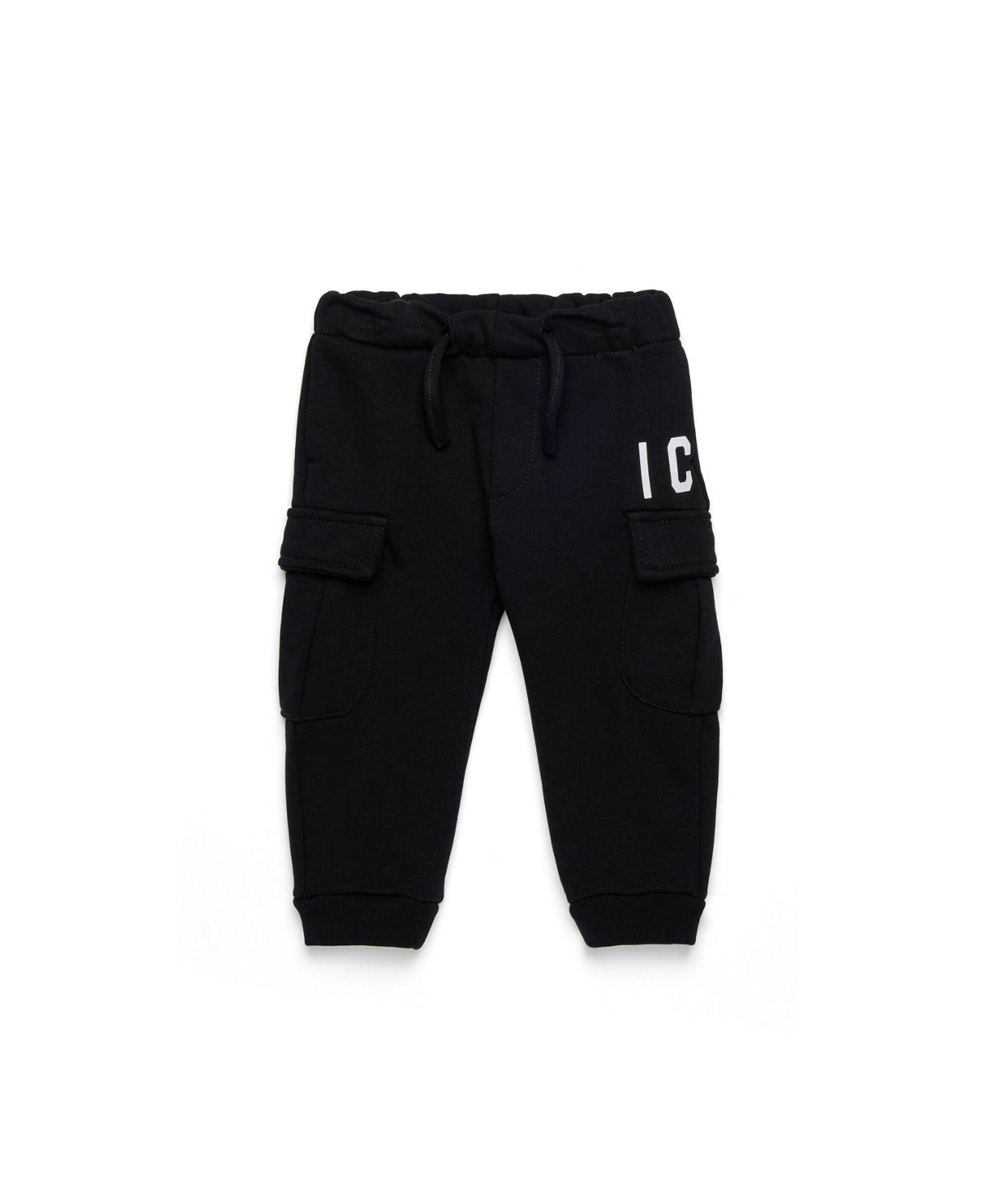 Dsquared2 Kids Pantaloni in Tuta Neri con Stampa per Neonati