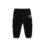 Dsquared2 Kids Pantaloni in Tuta Neri con Stampa per Neonati