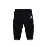 Dsquared2 Kids Pantaloni in Tuta Neri con Stampa per Neonati