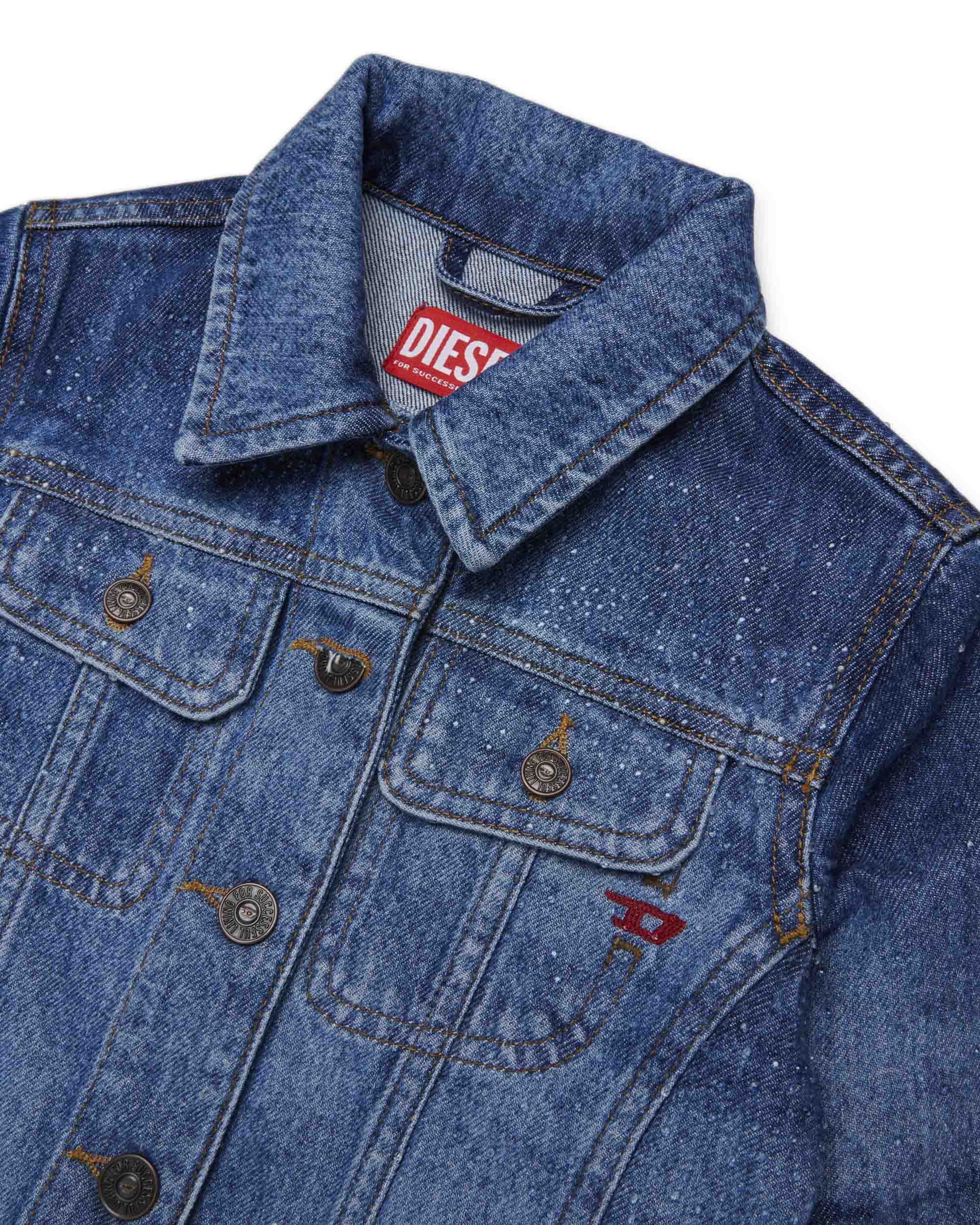 Diesel Kids Giacca di Jeans con Strass per Bambine
