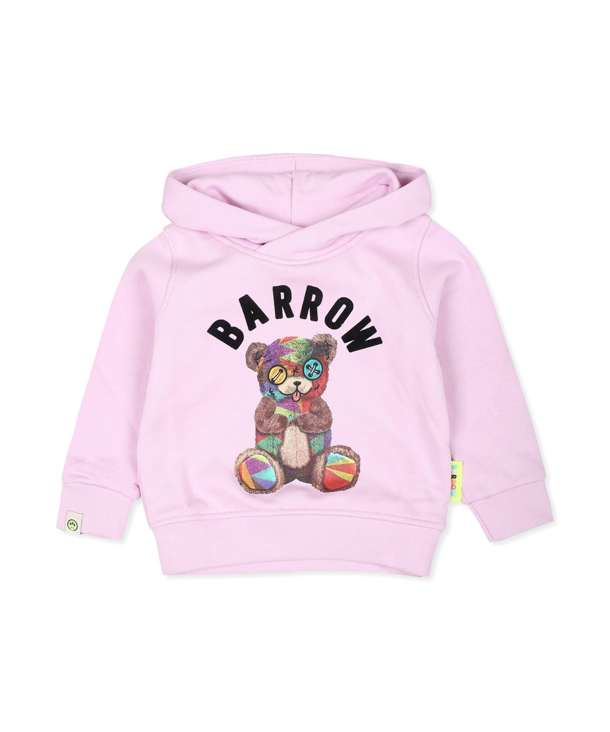 Barrow Kids Felpa Rosa con Cappuccio con Stampa per Neonate