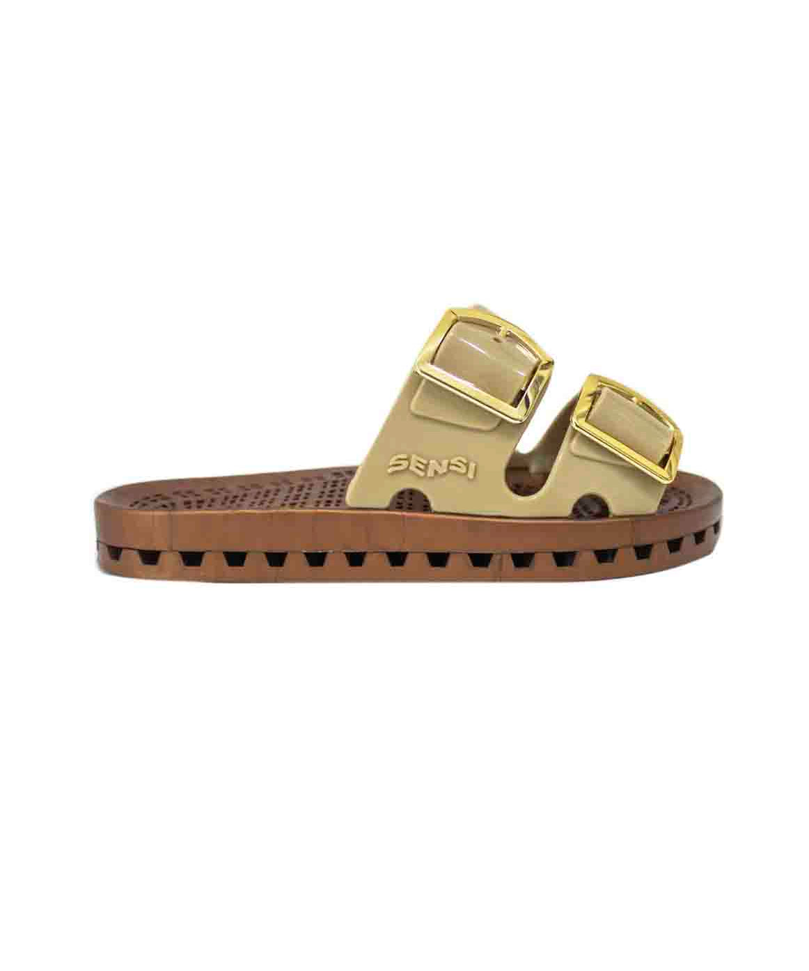 Sensi Kids Prestige Sandalo Beige Doppia Fascia per Bambini (lato)