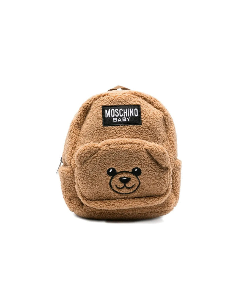Moschino Kids Zainetto Teddy Marrone per Neonati