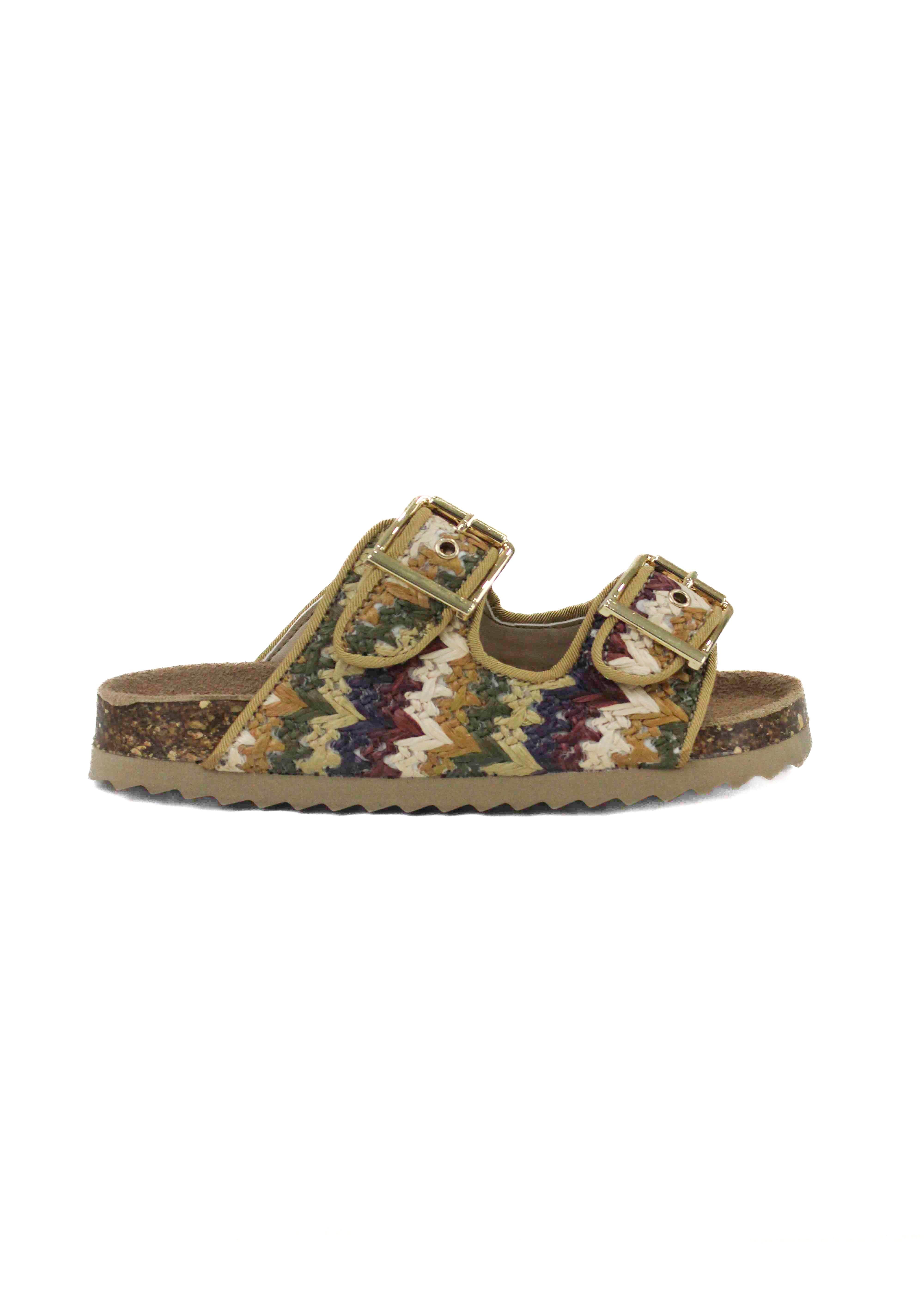 Colors of California Sandalo Doppia Fascia Natural Denim per Bambine