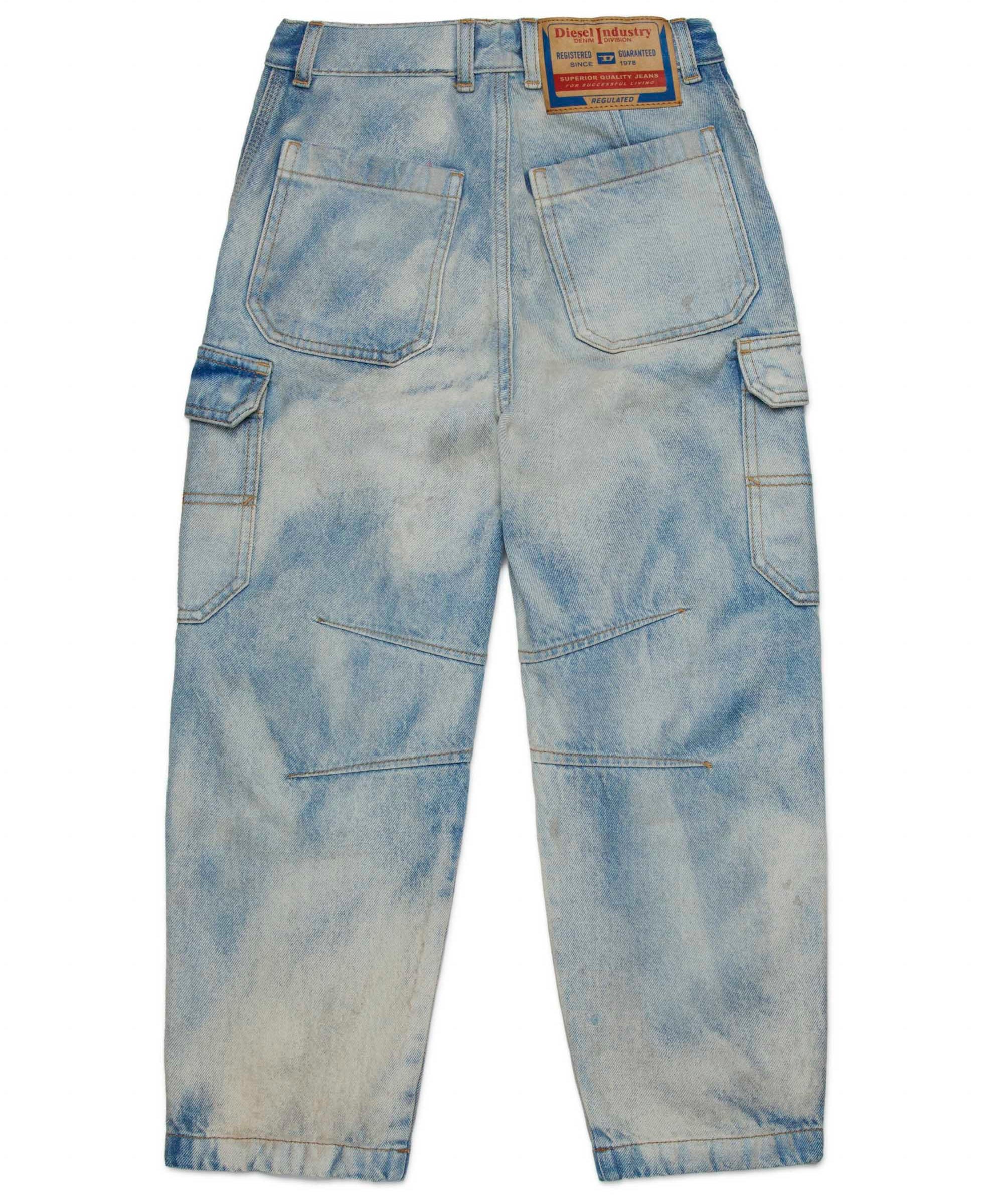 Diesel Kids Jeans relaxed bleached  D-Dave Cargo per Bambini