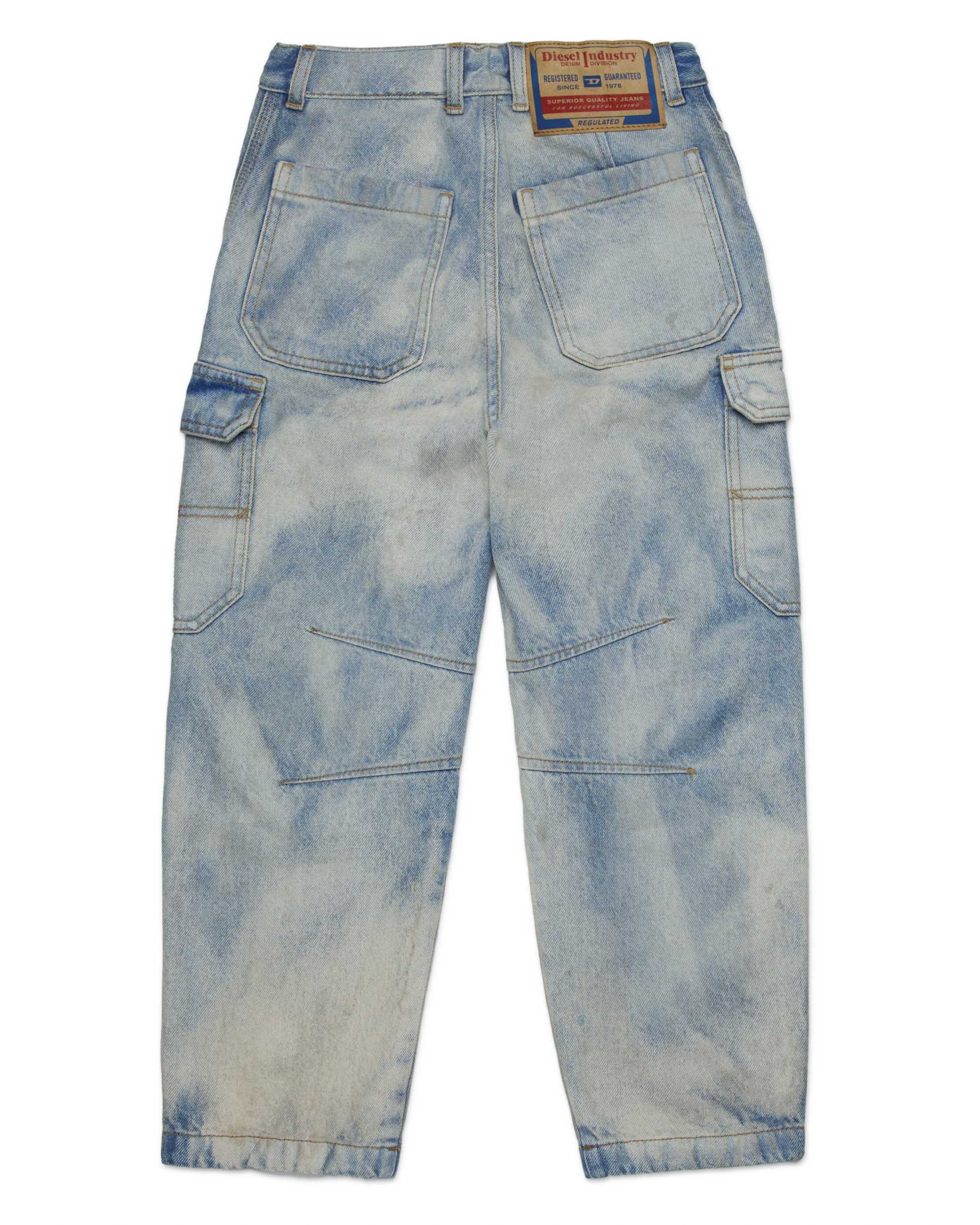 Diesel Kids Jeans relaxed bleached  D-Dave Cargo per Bambini