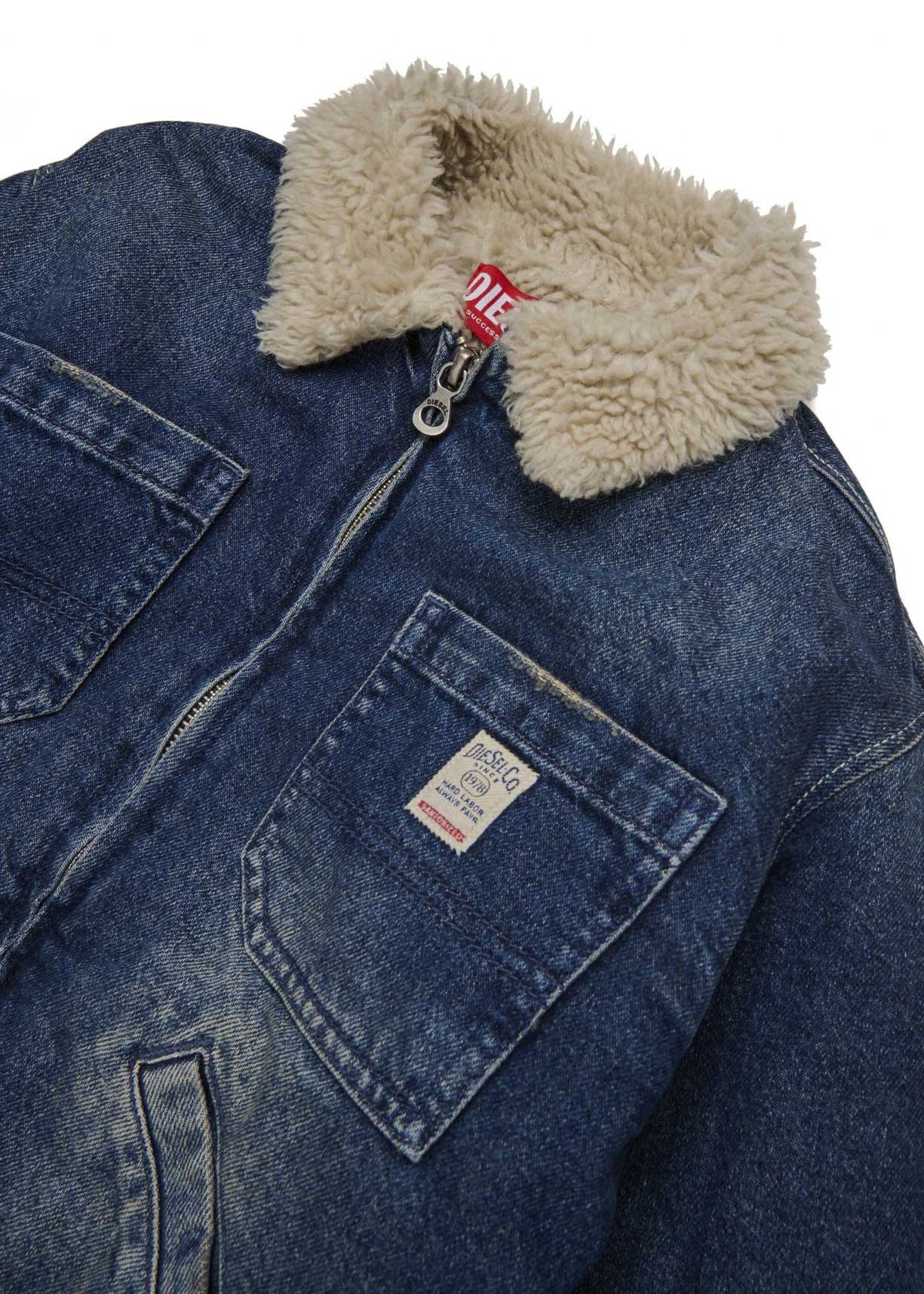 Diesel Kids Giubbino Denim Dirty con Teddy per Bambini