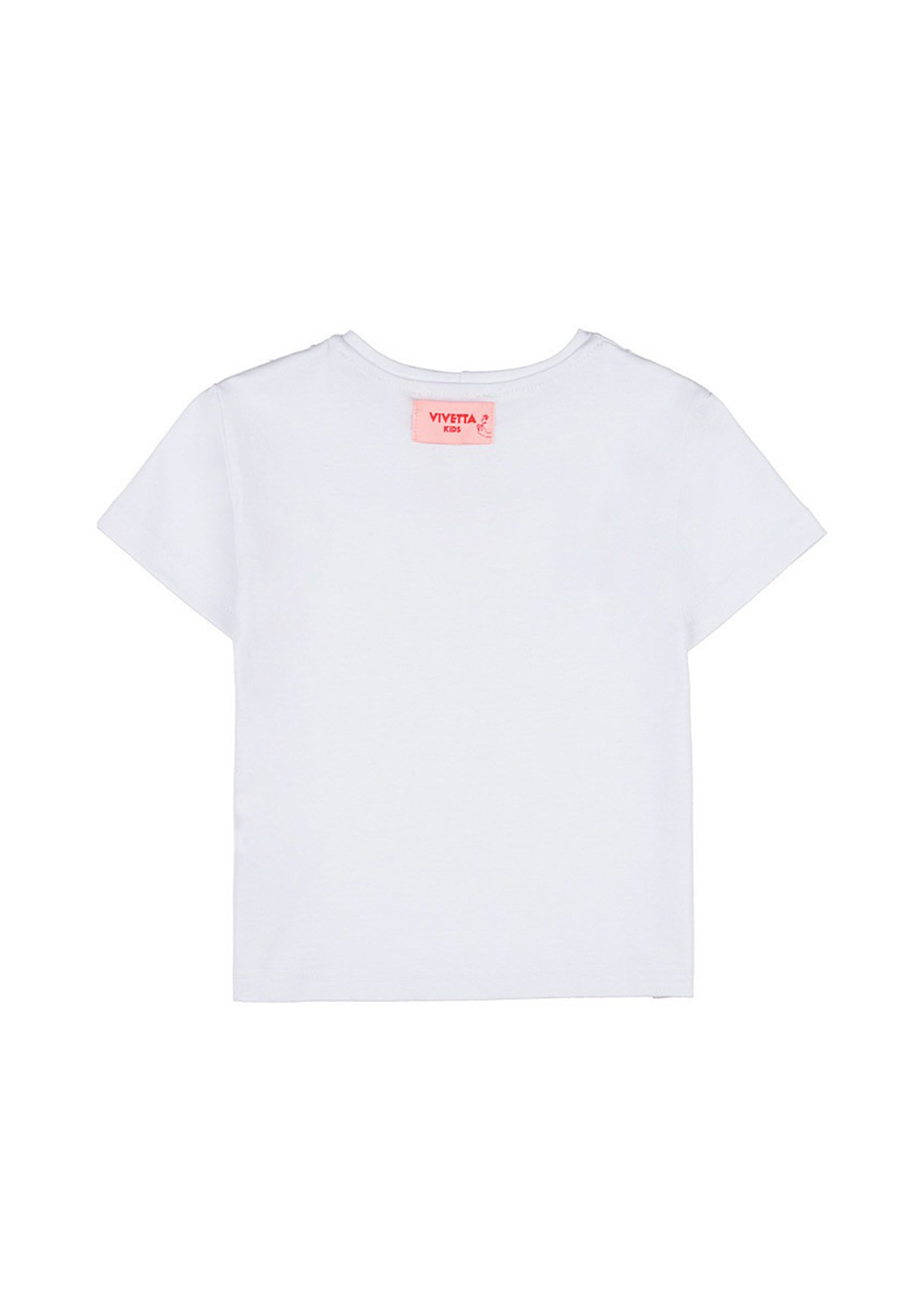 Vivetta Kids T-shirt Bianca con Ricamo Hands per Bambine