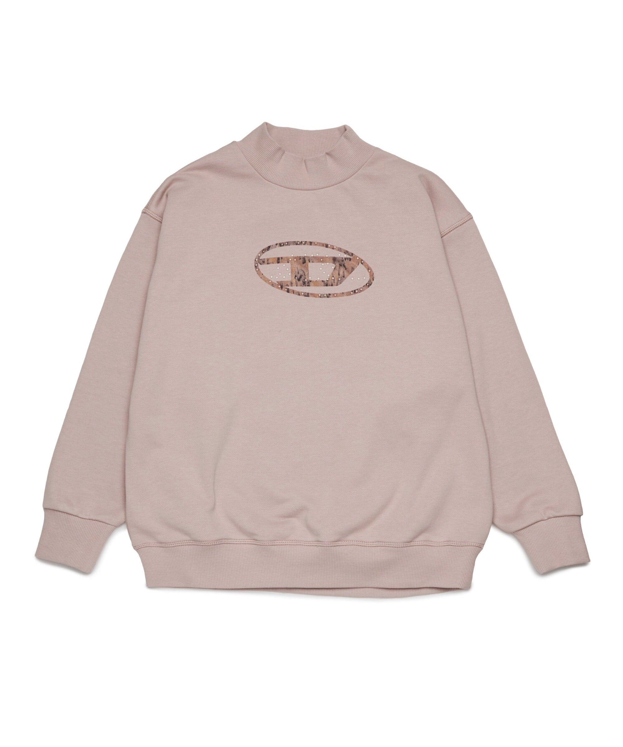 Diesel Kids Felpa Girocollo Rosa con Oval D AR per Bambine