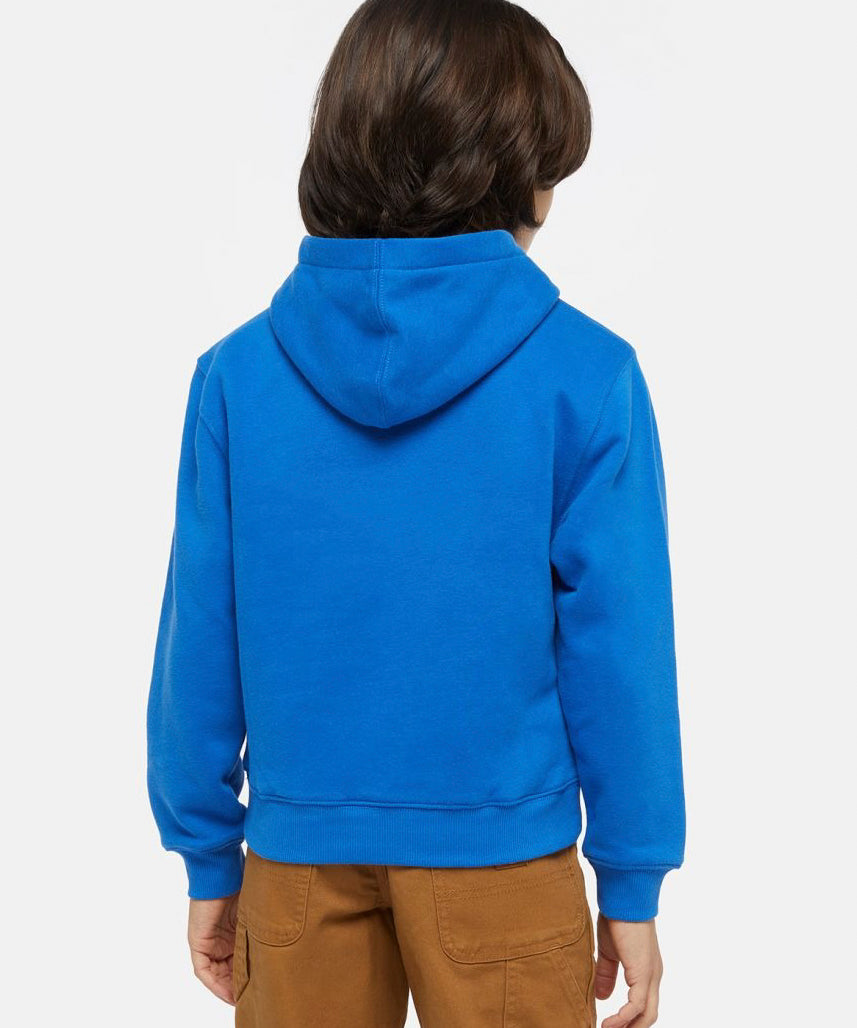 Dickies Kids Felpa Azzurra con Cappuccio con Micro Logo per Bambini (retro)