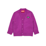 Diesel Kids Cardigan Viola con Oval D per Neonate