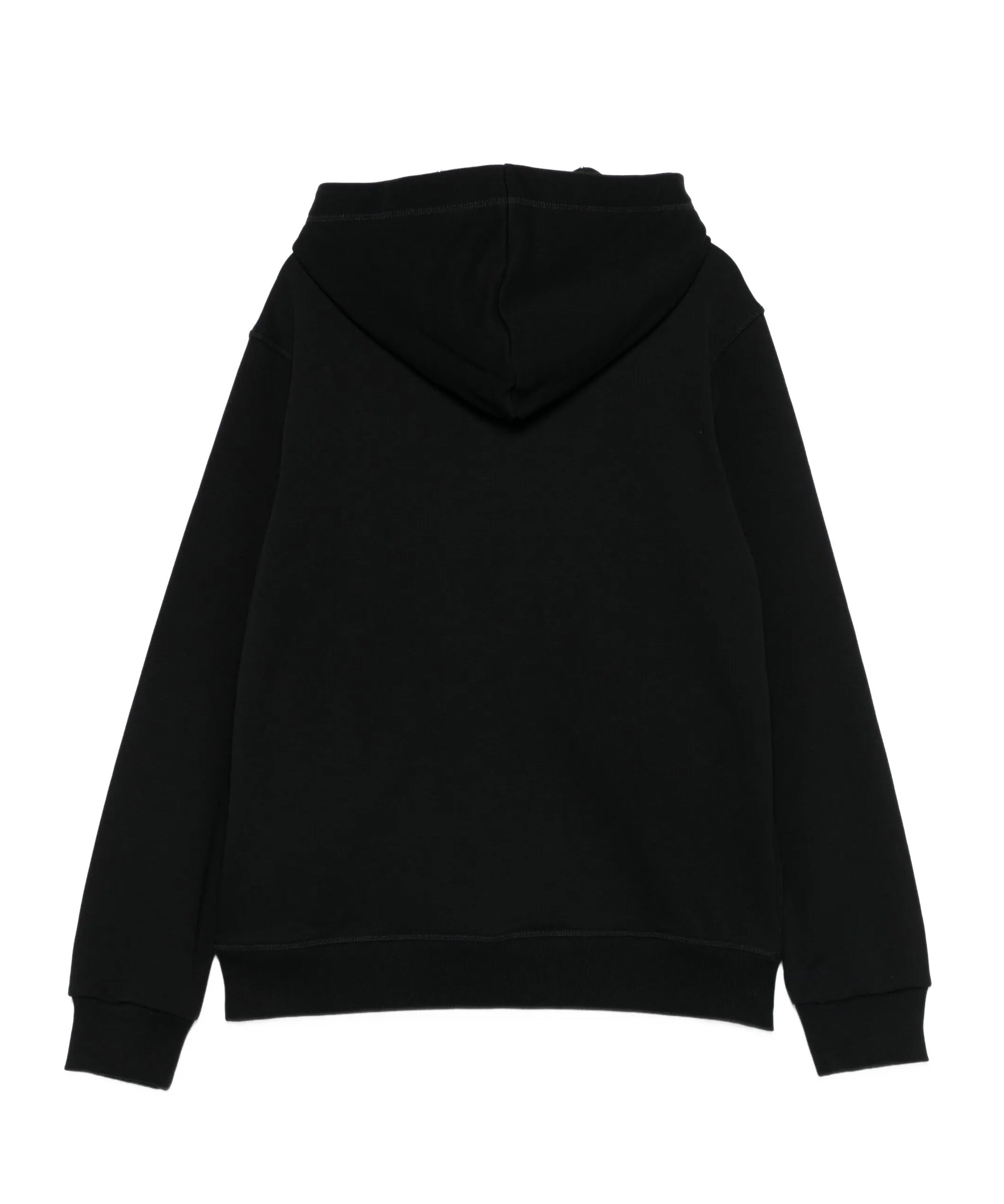 Dsquared2 Kids Felpa Nera con Zip e Cappuccio Unisex con Logo in Rilievo per Bambini