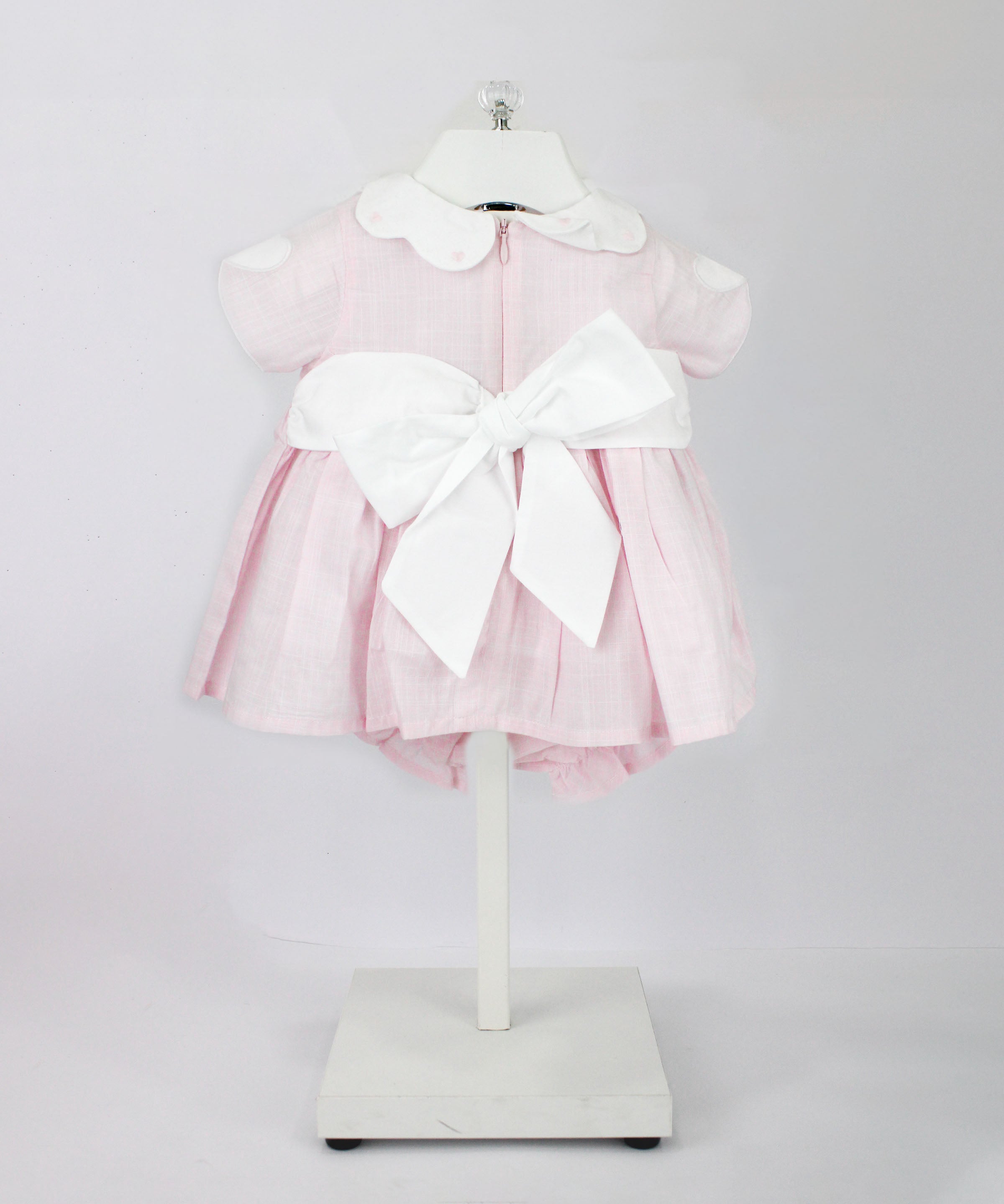 Deolinda Abito con Culotta Rosa con Cuori per Neonate