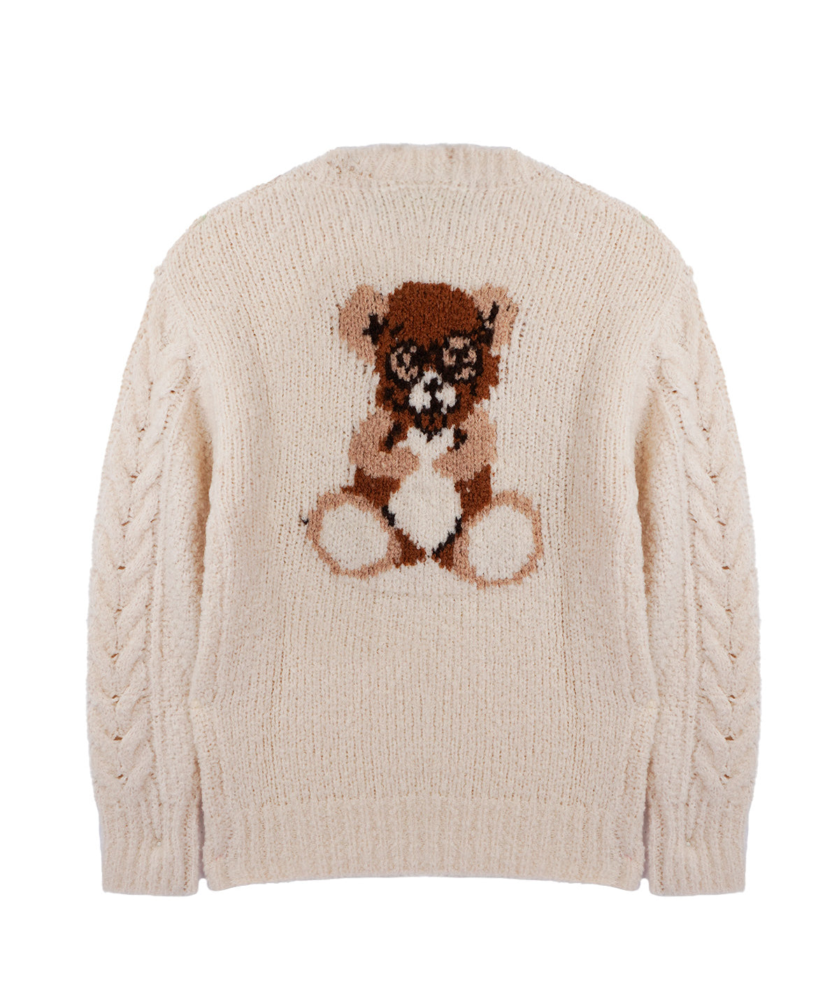 Barrow Kids Cardigan Crema con Bottoni e Orso Teddy Retro Unisex per Bambini