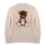 Barrow Kids Cardigan Crema con Bottoni e Orso Teddy Retro Unisex per Bambini