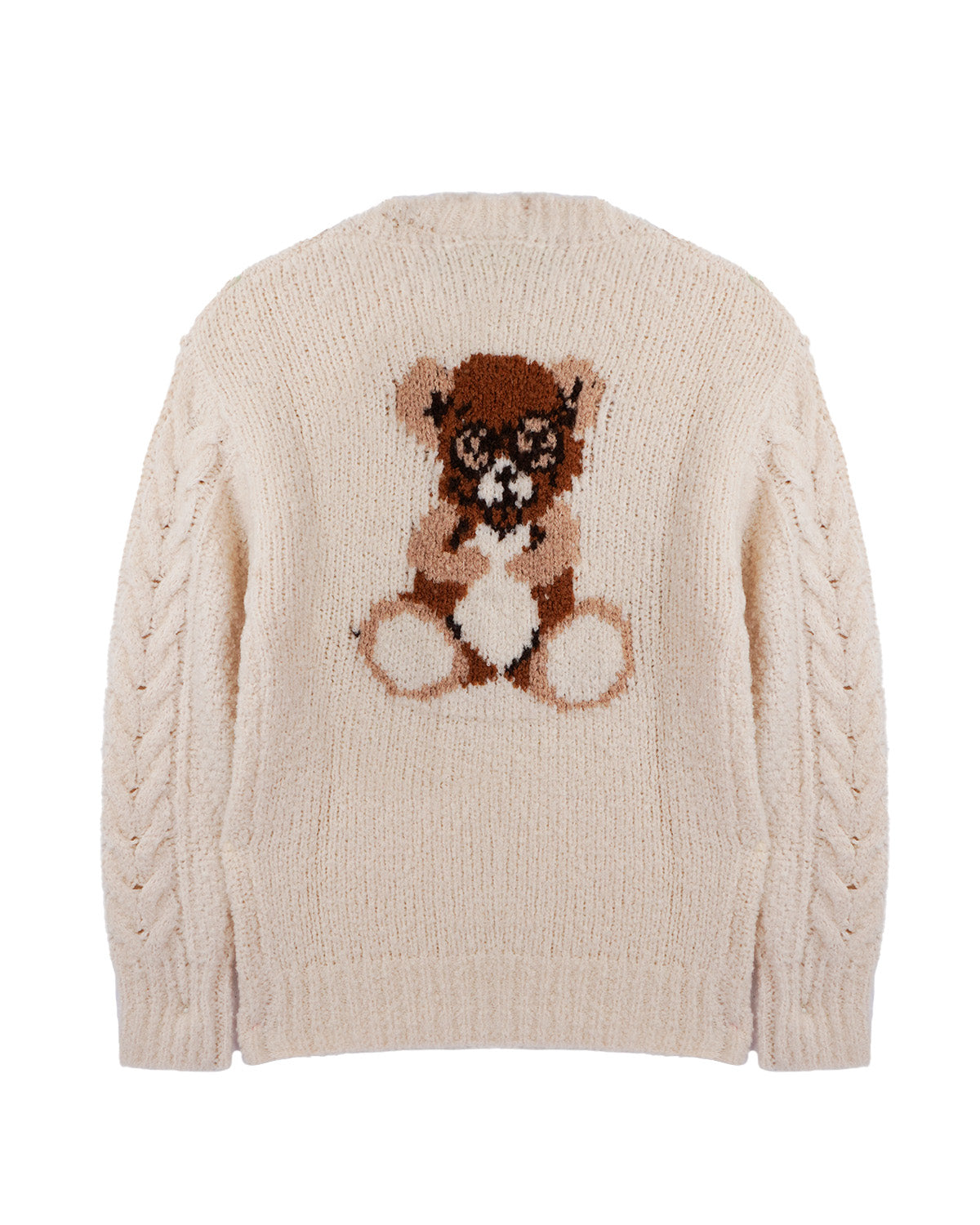 Barrow Kids Cardigan Crema con Bottoni e Orso Teddy Retro Unisex per Bambini
